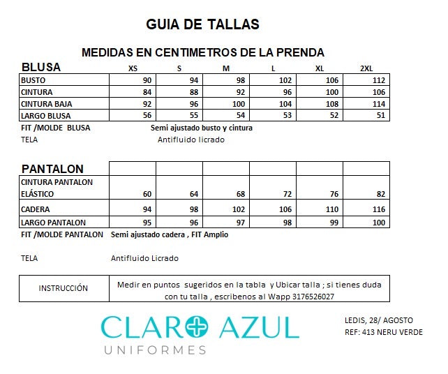 UNIFORME ANTIFLUIDO STRETCH NERÚ