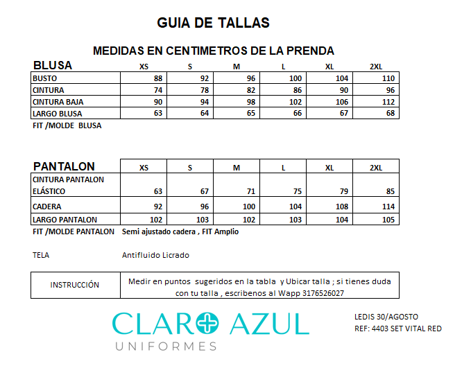 UNIFORME ANTIFLUIDO STRETCH VITTA