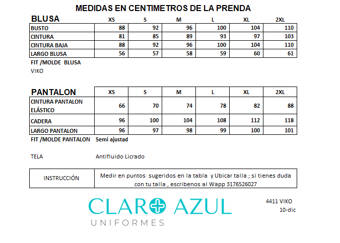 UNIFORME ANTIFLUIDO VIKO