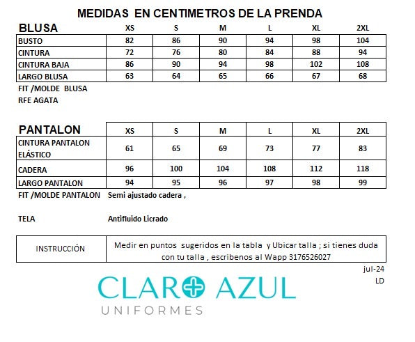 UNIFORME  ANTIFLUIDO  ÁGATA