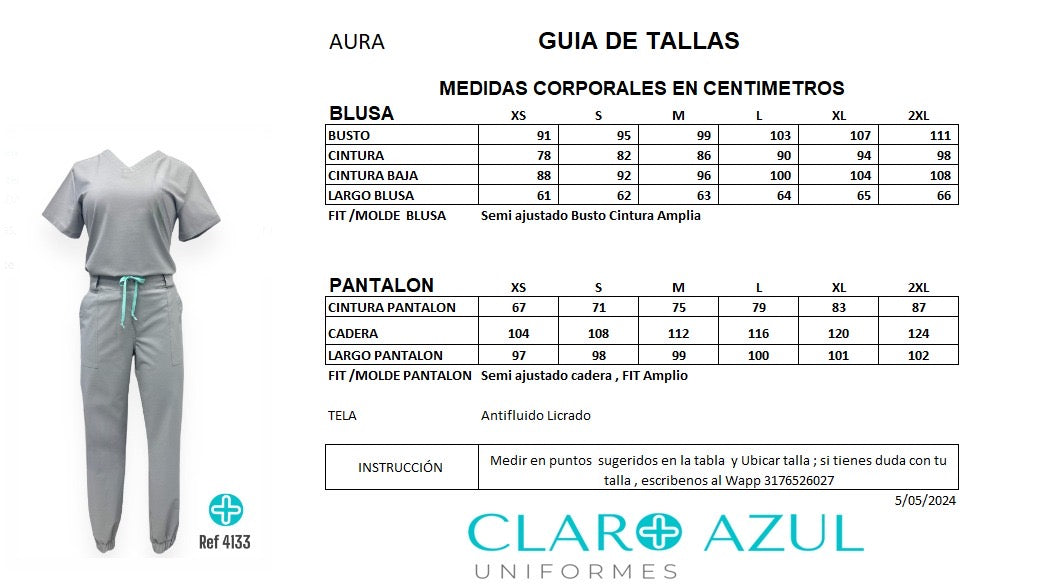 UNIFORME  ANTIFLUIDO  AURA